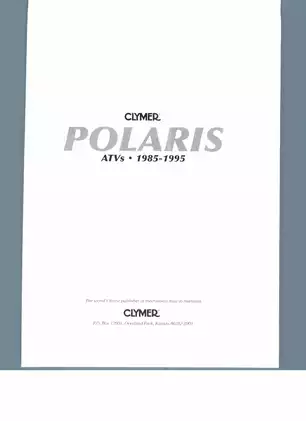 Comprehensive Service Manual for Polaris ATVs (1985-1995)