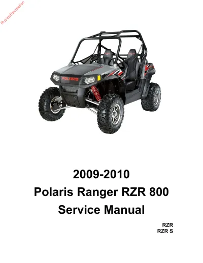 2009–2010 Polaris Ranger RZR 800 Factory Service Manual (P/N 9921878)