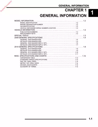 2009-2010 Polaris Ranger RZR, RZR S service manual Preview image 2