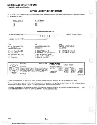 1985-1995 Polaris snowmobile service manual Preview image 5