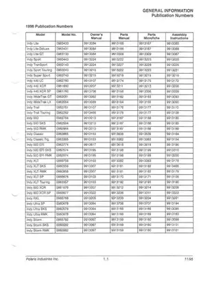 PDF manual for 1996-98 Polaris snowmobile for Indy models Preview image 2