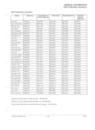 Polaris Snowmobile Service Manual for 1996-1998 Models Preview image 4