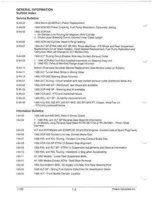 Polaris Snowmobile Service Manual for 1996-1998 Models Preview image 5