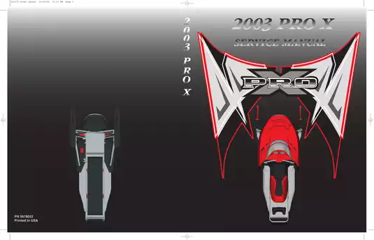 2003 Polaris Pro X 440, Pro X 600, Pro X 700, Pro X 800 snowmobile repair manual Preview image 1