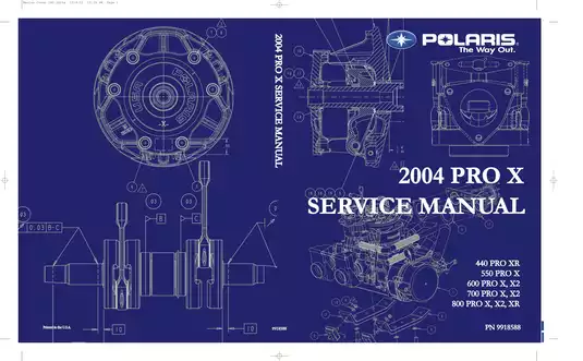 2004 Polaris 440 PRO XR, 550 PRO X, 600 PRO X, X2, 700 PRO X, X2, 800 PRO X, X2, XR snowmobile service manual Preview image 1
