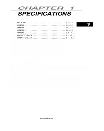 2005 Polaris Trail RMK, 600 RMK, 700 RMK, 800 RMK, 900 RMK, 600 SWITCHBACK, 800 Switchback , 900 Trail RMK Switchback deep snow snowmobile service manual Preview image 5