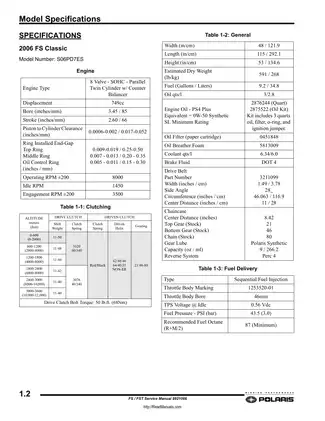 2006-2008 Polaris FS Classic, FST Classic, FS Touring, FST Touring, FST Switchback, FST IQ, FST IQ LX, FS IQ Touring, FST IQ Touring, FST IQ Cruiser, FST IQ Switchback, IQ TURB manual Preview image 4