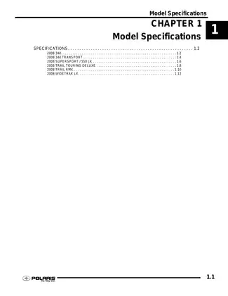 2008 Polaris Edge/Widetrak Snowmobile Service Manual - Comprehensive Guide for Technicians Preview image 4