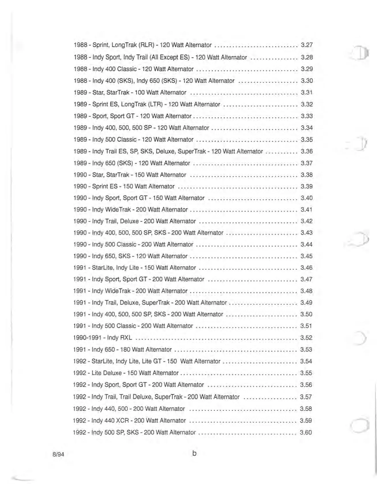 1990-1995 Polaris™ classic , 650, 500 SP, 650 SKS, RXL, 400, Sport GT, Sport Touring, Super Sport, Trail, XLT snowmobile manual Preview image 2