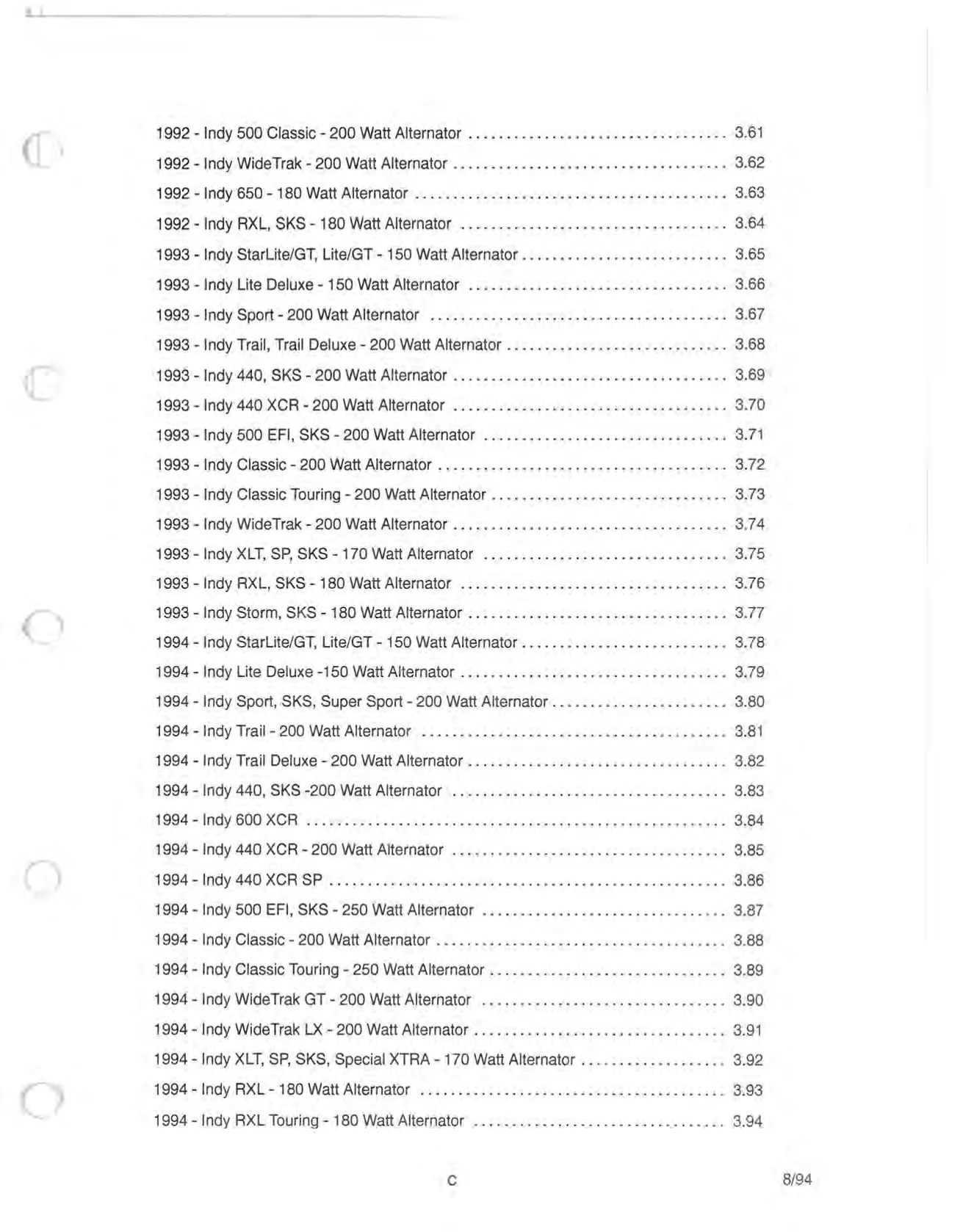 1990-1995 Polaris™ classic , 650, 500 SP, 650 SKS, RXL, 400, Sport GT, Sport Touring, Super Sport, Trail, XLT snowmobile manual Preview image 3