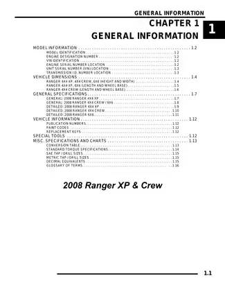 2008 Polaris Ranger 700 XP, Crew, 4x4, 6x6 repair manual Preview image 1