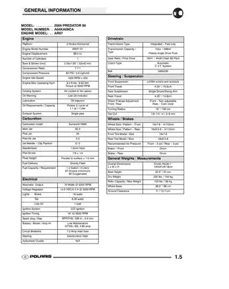 2004 Polaris Youth ATV Maintenance and Service Manual Preview image 5