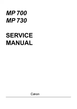 Canon MultiPASS MP730/MP700 Service Manual & Guide