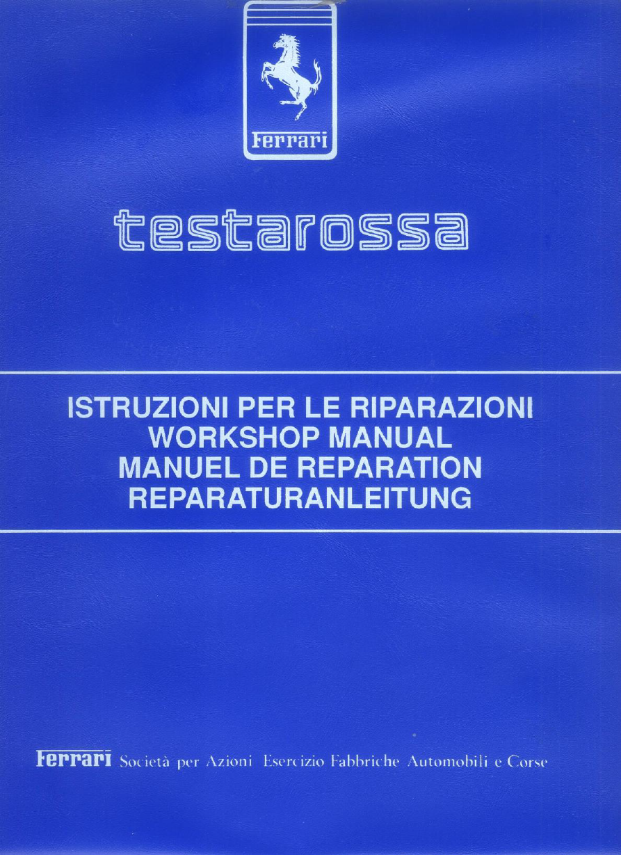 1984-1991 Ferrari Testarossa workshop manual Preview image 6