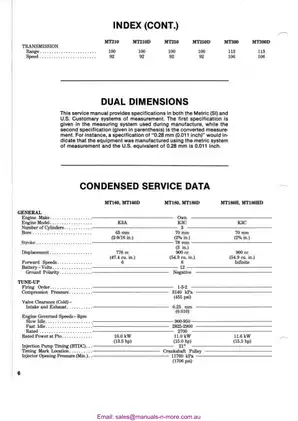 Mitsubishi MT160, MT160D, MT180D, MT180HD, MT180H compact utility tractor shop manual Preview image 5