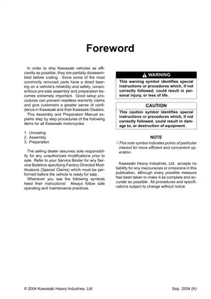2005-2006 Kawasaki Ninja ZX-6R,  ZX-6RR service manual Preview image 3