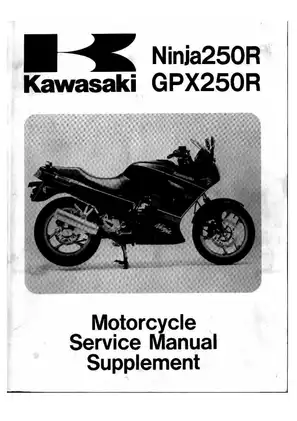 1988-2005 Kawasaki Ninja 250R, GPX250 service manual