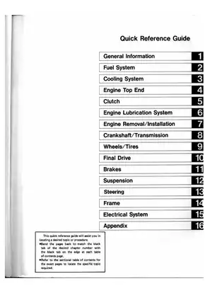 1988-2005 Kawasaki Ninja 250R, GPX250 service manual Preview image 3