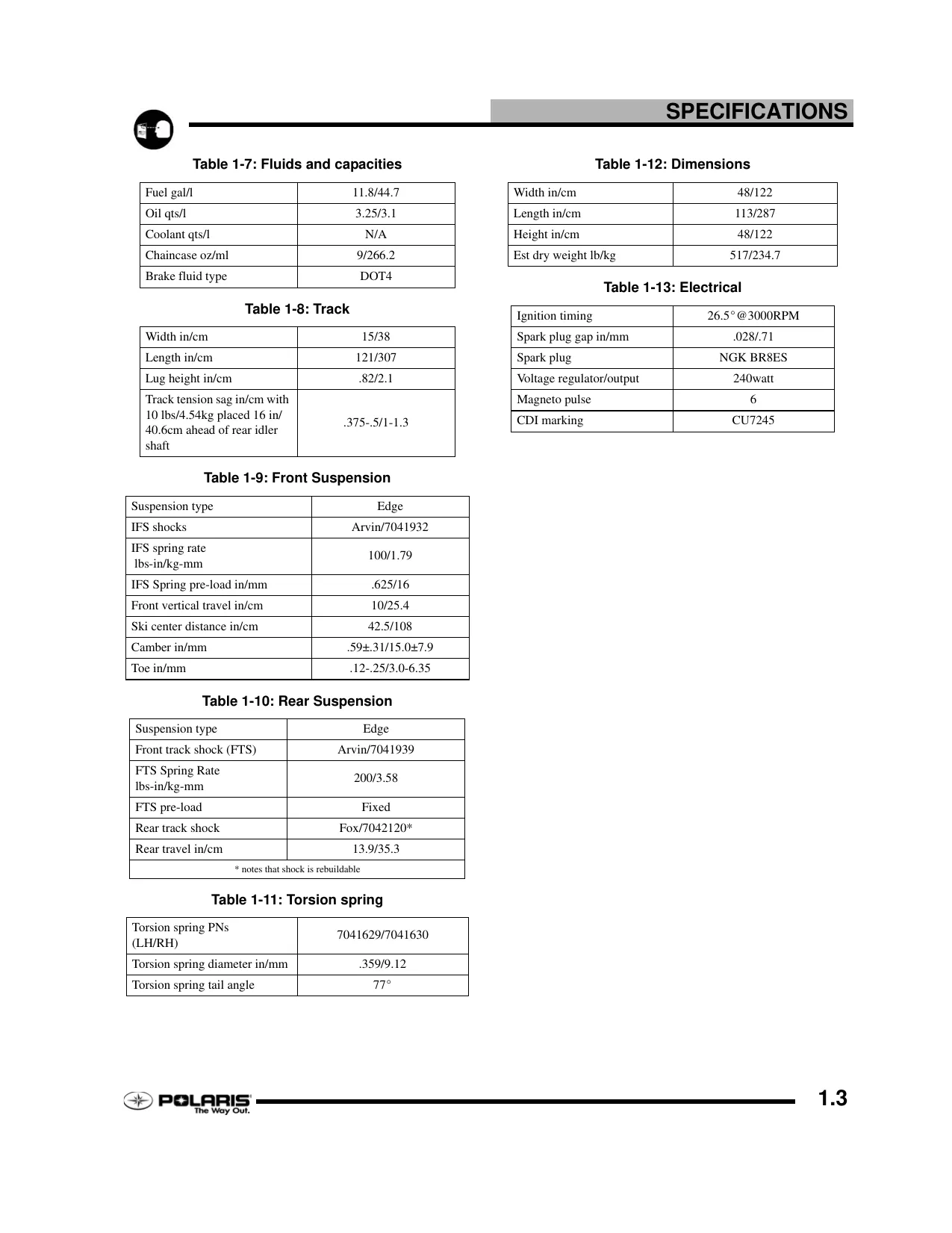 2006 Polaris Classic, Indy, Touring, Edge, XC SP, HO, Fusion, RMK, Switchback, Dragon, Widetrak 340, 500, 550, 600, 700, 900 snowmobile service manual Preview image 3