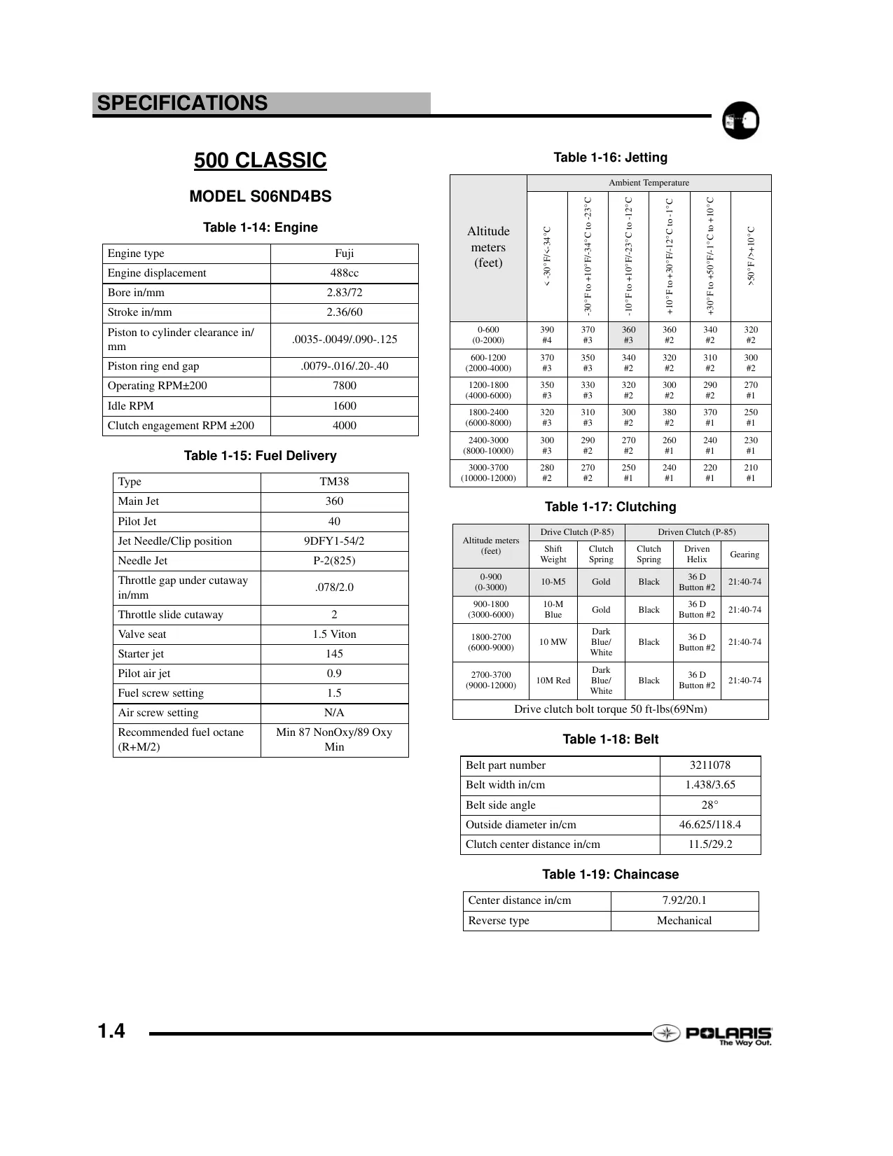 2006 Polaris Classic, Indy, Touring, Edge, XC SP, HO, Fusion, RMK, Switchback, Dragon, Widetrak 340, 500, 550, 600, 700, 900 snowmobile service manual Preview image 4
