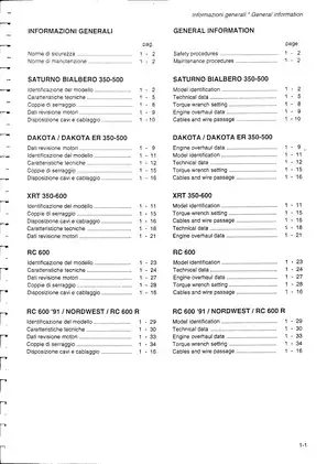 Comprehensive Workshop Manual for GILERA Motorcycles - Models 350, 500, 600, Dakota & RC 600 Preview image 3