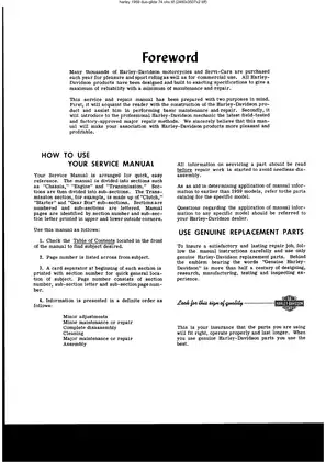 1959 Harley-Davidson Duo-Glide 74 OHV Service Manual Preview image 3
