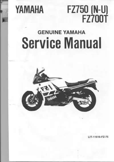 Preview: Yamaha FZ700T / FZ750 1985–1988 OEM Service Manual (P/N LIT-11616-FZ-75)