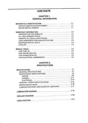 1988-1990 Yamaha FZR400 manual Preview image 1