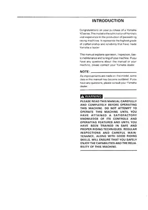 Yamaha YZ Series Digital Manual - Operation, Maintenance & Tuning Guide Preview image 2