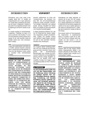 Yamaha WR400F Owner's Manual and Service Guide - Essential Maintenance and Operation Guide for 1996-2002 Models Preview image 3