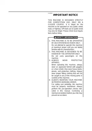 Yamaha WR400F Owner's Manual and Service Guide - Essential Maintenance and Operation Guide for 1996-2002 Models Preview image 4
