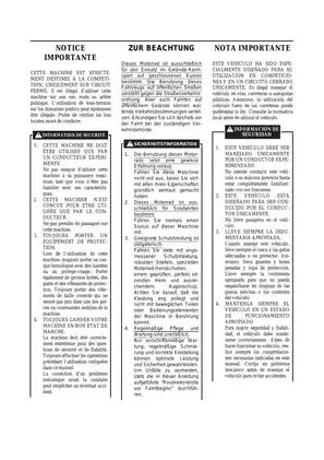 Yamaha WR400F Owner's Manual and Service Guide - Essential Maintenance and Operation Guide for 1996-2002 Models Preview image 5
