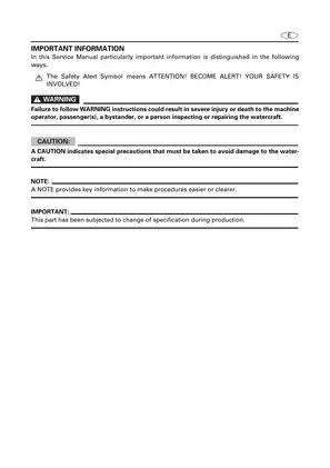 2002 Yamaha XLT 800 Waverunner service manual Preview image 5