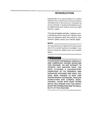 Yamaha YZ Series Owner's Service Manual – Complete Maintenance Guide Preview image 2