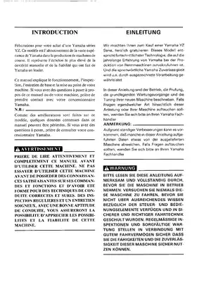 Yamaha YZ Series Owner's Service Manual – Complete Maintenance Guide Preview image 3