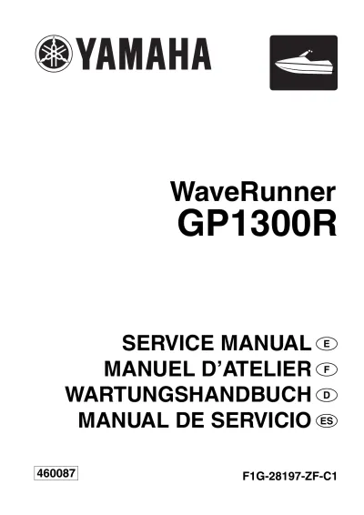 Preview: 2003–2006 Yamaha WaveRunner GP1300R Service Manual (P/N F1G-28197-ZF-C1)