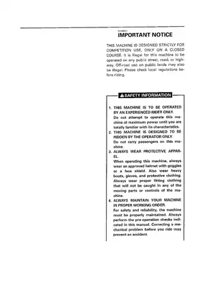 Yamaha YZ Series Motorsports Manual - Complete Operation, Maintenance & Tuning Guide Preview image 4