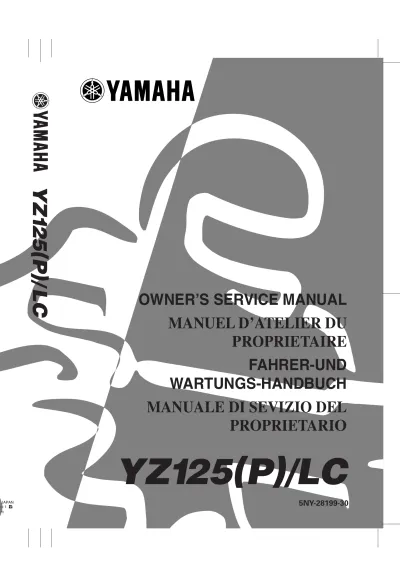 Preview: 2001 Yamaha YZ125(P)/LC 2-Stroke Service Manual (P/N 5NY-28199-30)
