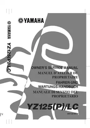 2002 Yamaha YZ125(P)LC repair, service manual Preview image 1