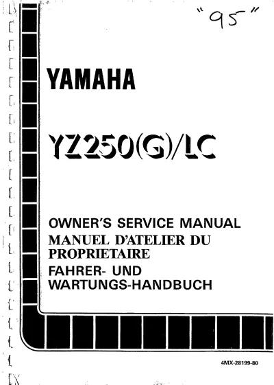 Preview: Yamaha YZ250(G)/LC (4MX Series) Factory Service Manual (P/N 4MX-28199-80)