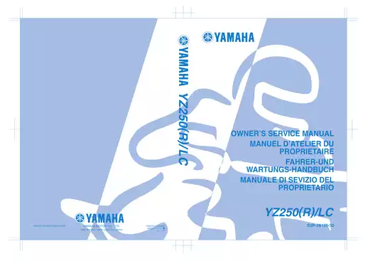 2003 Yamaha YZ250/LC owner´s service manual Preview image 1