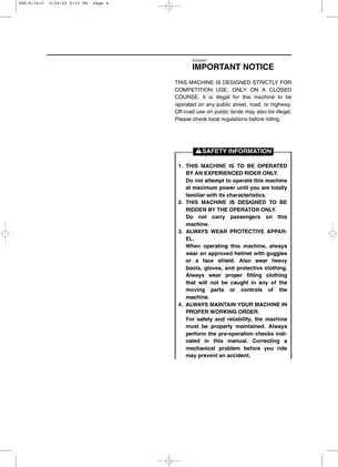 Yamaha YZ250 Maintenance and Service Manual Preview image 4