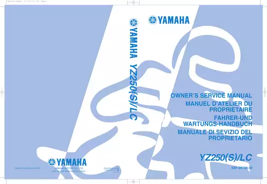 Yamaha YZ250 Service Manual: Maintenance and Repairs Guide Preview image 1