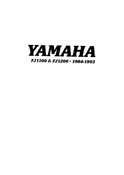 Preview: 1984–1993 Yamaha FJ1100 / FJ1200 Service & Repair Manual (P/N M397)
