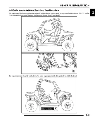 2009-2012 Polaris Ranger RZR 170 ATV manual Preview image 3