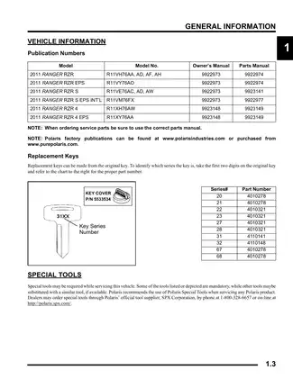 2011 Polaris Ranger RZR 800 EFI Owner's Manual & Service Guide Preview image 3