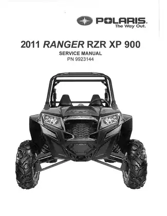 2011-2012 Polaris Ranger RZR XP 900 ATV service manual Preview image 1