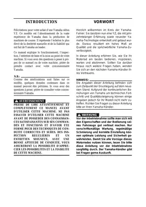 Yamaha YZ426F Maintenance and Service Manual Preview image 3