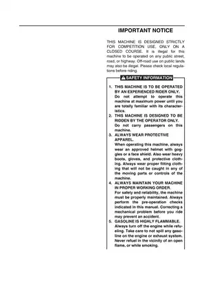 Yamaha YZ Series Maintenance Manual (All Models) Preview image 4