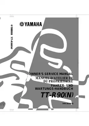 Yamaha TT-R90N Owner's Manual for Maintenance and Service